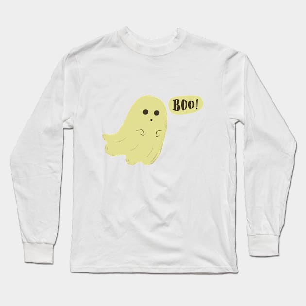 HALLOWEEN DAY CUTE GHOST BOO DESIGN ART Long Sleeve T-Shirt by MadeBYAhsan